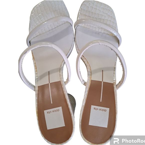 Dolce Vita Noles Wide Heels Re:Vita in IVORY PATENT CROCO LEATHER - Picture 7 of 10